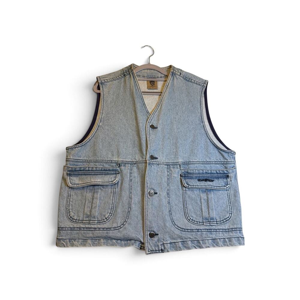90's Vintage JNCO Utility Denim Vest Made in USA Large